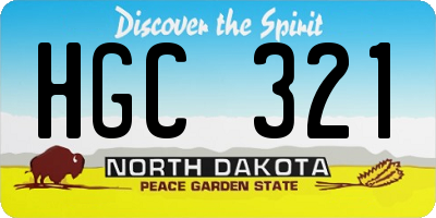ND license plate HGC321
