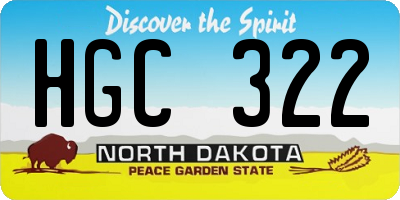 ND license plate HGC322