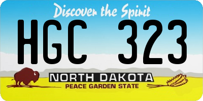 ND license plate HGC323