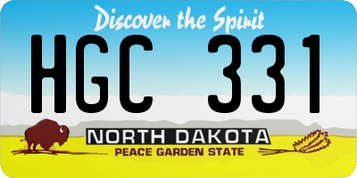 ND license plate HGC331