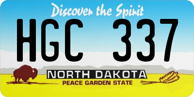 ND license plate HGC337