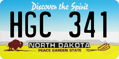 ND license plate HGC341