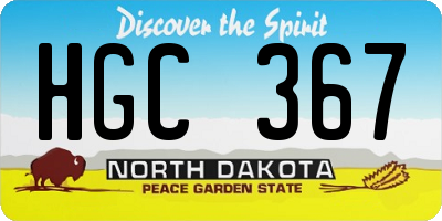 ND license plate HGC367