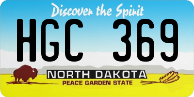 ND license plate HGC369