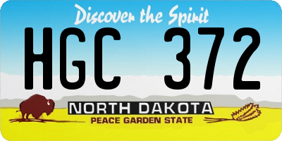 ND license plate HGC372