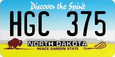 ND license plate HGC375