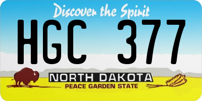 ND license plate HGC377