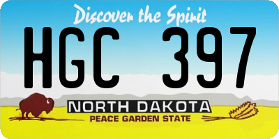 ND license plate HGC397