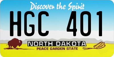 ND license plate HGC401