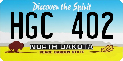 ND license plate HGC402