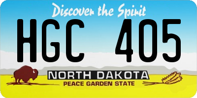 ND license plate HGC405