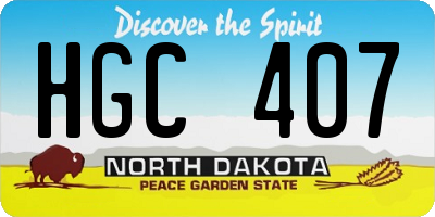 ND license plate HGC407