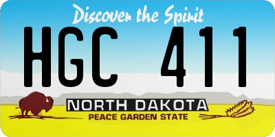 ND license plate HGC411