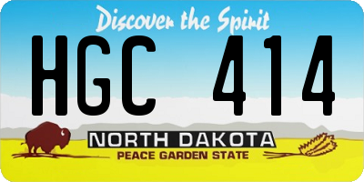 ND license plate HGC414