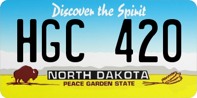 ND license plate HGC420