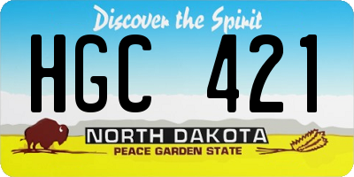ND license plate HGC421