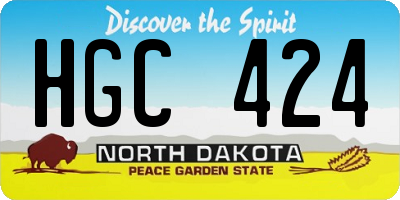 ND license plate HGC424