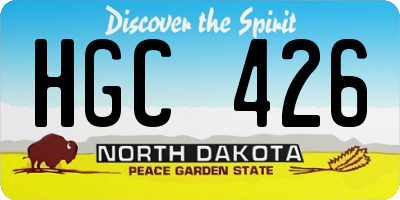 ND license plate HGC426