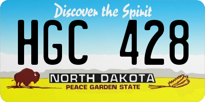 ND license plate HGC428