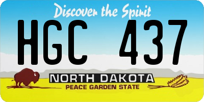 ND license plate HGC437