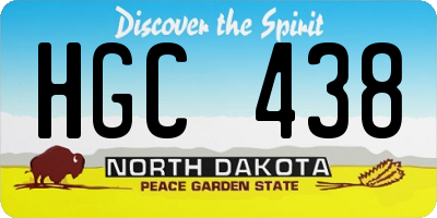 ND license plate HGC438