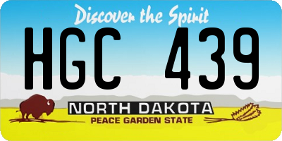 ND license plate HGC439