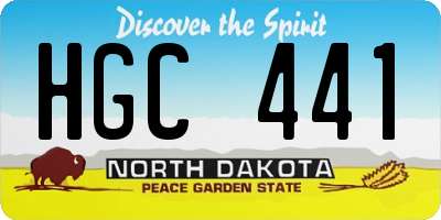 ND license plate HGC441