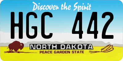 ND license plate HGC442