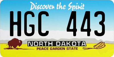 ND license plate HGC443