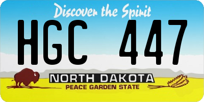 ND license plate HGC447