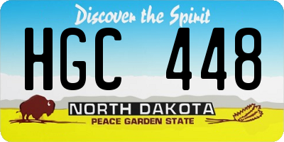 ND license plate HGC448