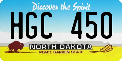 ND license plate HGC450