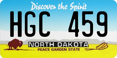 ND license plate HGC459