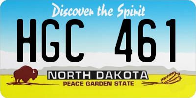 ND license plate HGC461