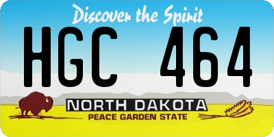 ND license plate HGC464