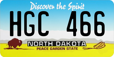 ND license plate HGC466
