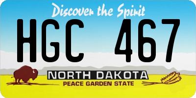 ND license plate HGC467