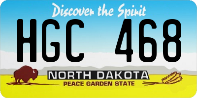 ND license plate HGC468