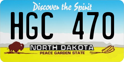 ND license plate HGC470