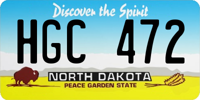 ND license plate HGC472