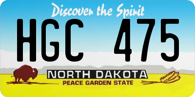ND license plate HGC475