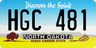 ND license plate HGC481
