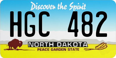 ND license plate HGC482