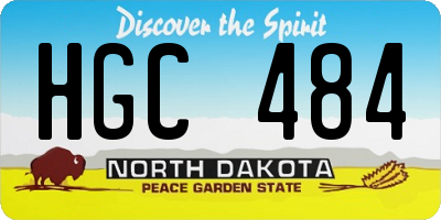 ND license plate HGC484