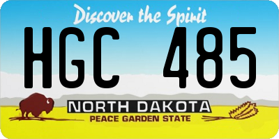 ND license plate HGC485