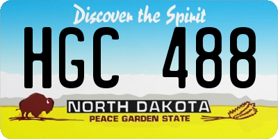 ND license plate HGC488