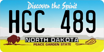 ND license plate HGC489