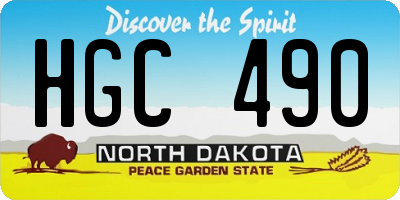 ND license plate HGC490