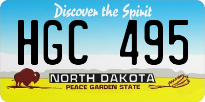 ND license plate HGC495
