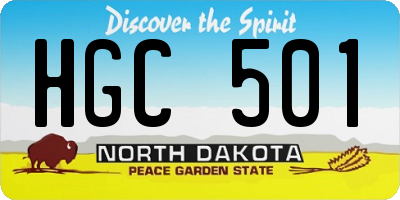 ND license plate HGC501